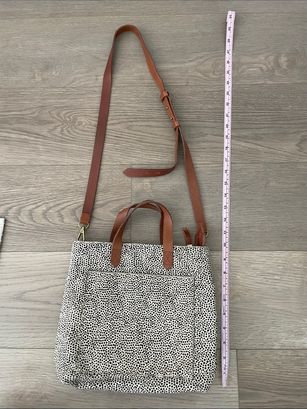 Madewell Speckled Calf Tote with Brown Leather Trim - Picture 13 of 14